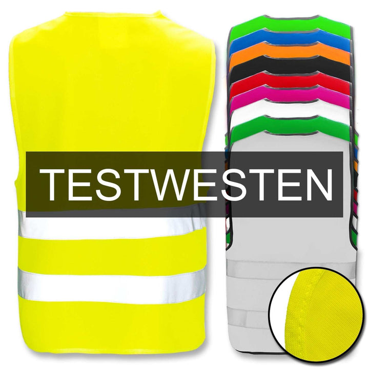 Testwesten mit Klettverschluss in verschiedenen Farben und Größen zum Vergleich