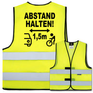 Motiv-Warnweste ABSTAND HALTEN // ideal für Fahrrad und E-Bike // verschiedene Westenarten
