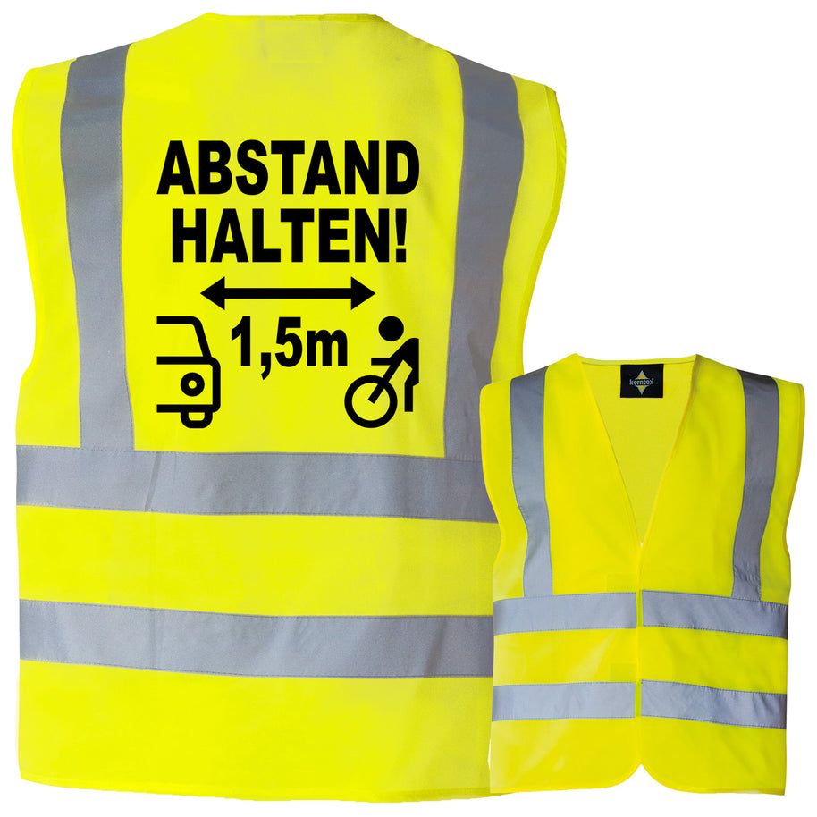Motiv-Warnweste ABSTAND HALTEN // ideal für Fahrrad und E-Bike // verschiedene Westenarten