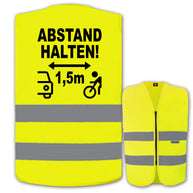 Motiv-Warnweste ABSTAND HALTEN // ideal für Fahrrad und E-Bike // verschiedene Westenarten