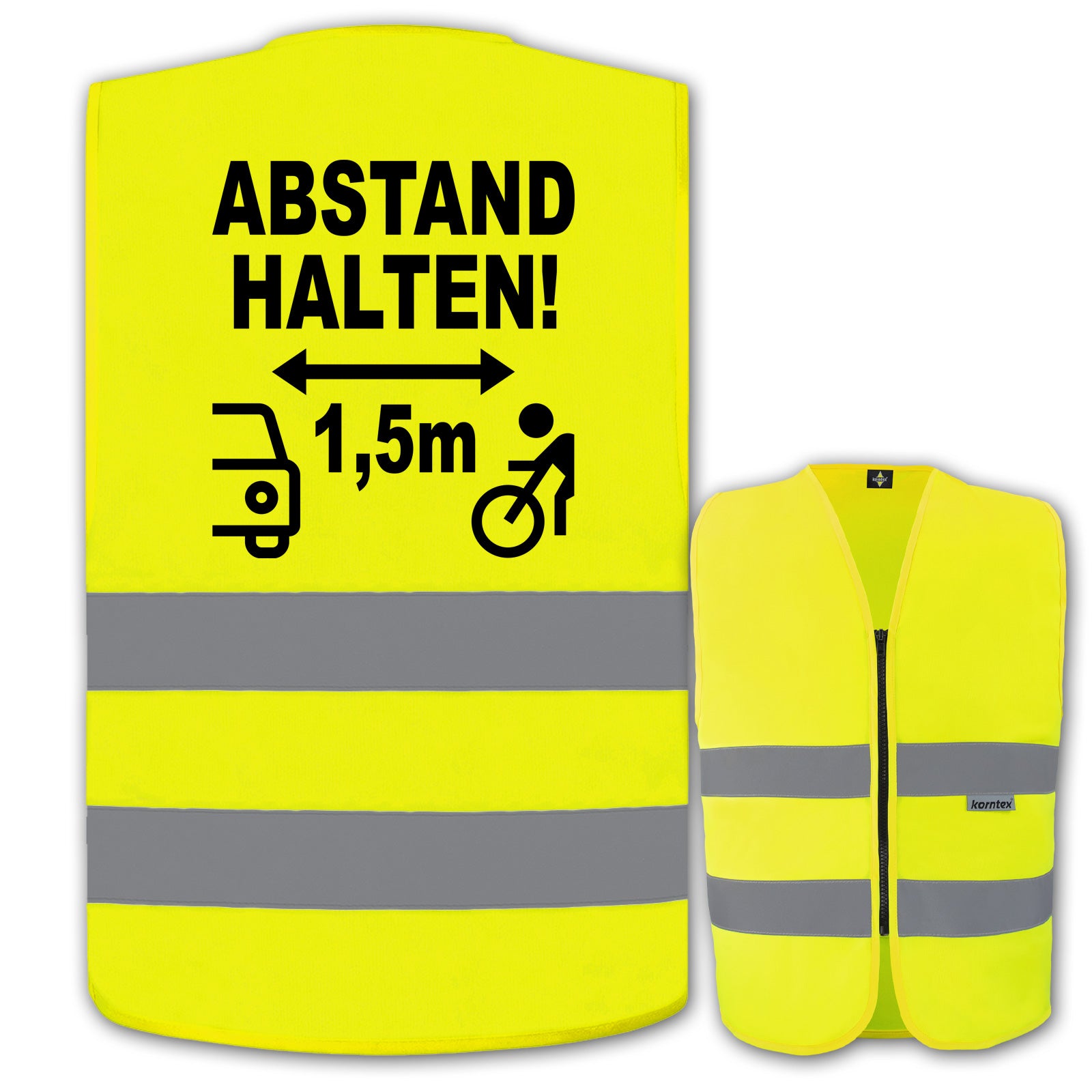 Motiv-Warnweste ABSTAND HALTEN // ideal für Fahrrad und E-Bike // verschiedene Westenarten