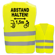 Motiv-Warnweste ABSTAND HALTEN // ideal für Fahrrad und E-Bike // verschiedene Westenarten