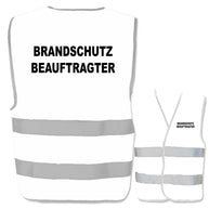 Warnwesten mit Aufdruck Brandschutzbeauftragter in verschiedenen Farben und Größen mit Leuchtstreifen