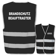 Warnwesten mit Aufdruck Brandschutzbeauftragter in verschiedenen Farben und Größen mit zwei Leuchtstreifen