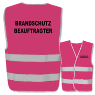 Warnwesten mit Aufdruck Brandschutzbeauftragter in verschiedenen Farben und Größen mit zwei Leuchtstreifen
