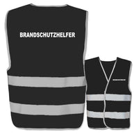 Brandschutzhelfer Warnweste mit zwei Leuchtstreifen in verschiedenen Farben und Größen mit individuell bedruckbarem Aufdruck