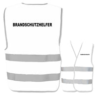 Warnwesten mit Aufdruck Brandschutzhelfer in mehreren Farben und Größen mit reflektierenden Leuchtstreifen
