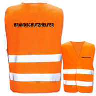 Warnwesten mit Aufdruck Brandschutzhelfer in verschiedenen Farben und Größen mit reflektierenden Streifen