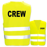 Crew Warnwesten mit zwei Leuchtstreifen in vielen Farben und Größen, individuell bedruckbar