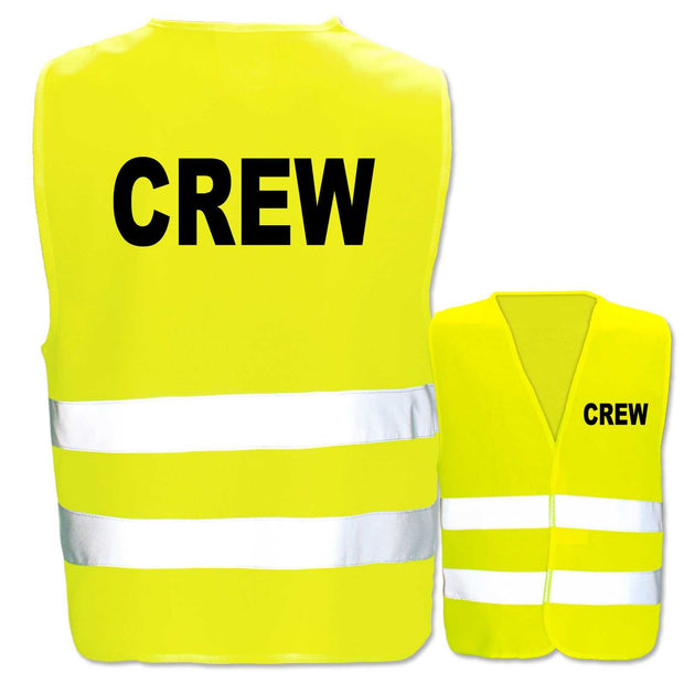 Crew Warnwesten mit zwei Leuchtstreifen in vielen Farben und Größen, individuell bedruckbar