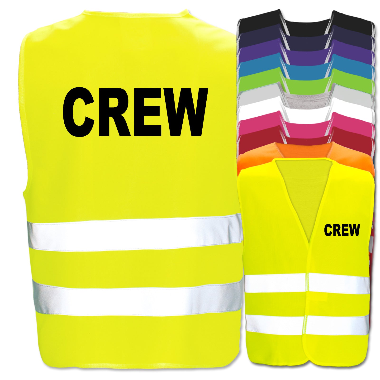 Crew-Warnwesten mit zwei Leuchtstreifen // viele Farben und Größen // abweichender Begriff möglich
