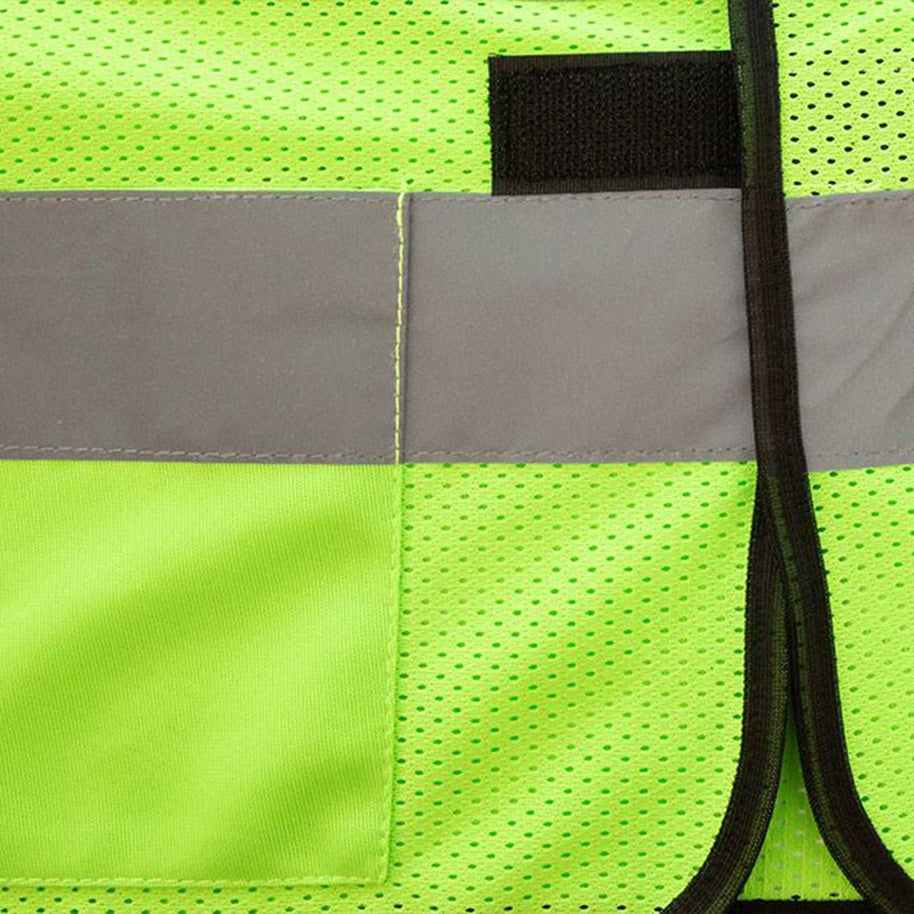 Korntex Kinder Mesh Warnweste „Korfu“ in Gelb mit Reflexstreifen und Klettverschluss für Kinder von 3 bis 8 Jahren