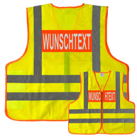 Dönges Warnweste / Signalweste nach BMI-Vorgabe mit 4 Leuchtstreifen // Größe M-XXL // Begriff: Ihr Wunschtext