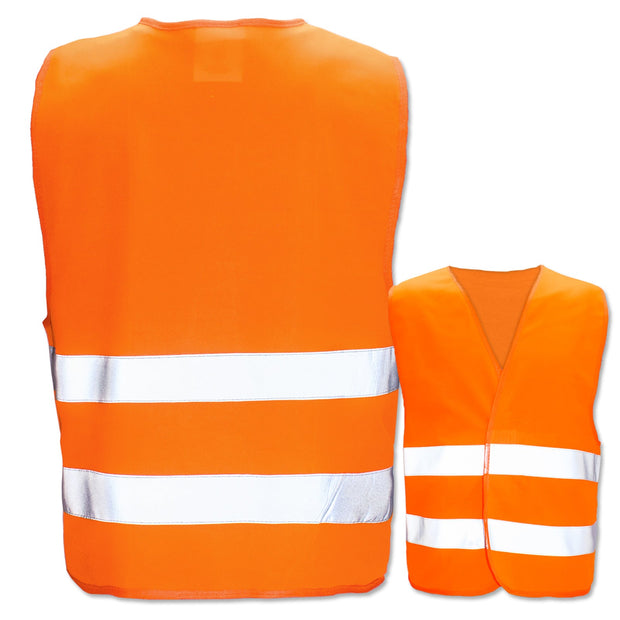 EasyMesh Test-Warnweste mit zwei reflektierenden Leuchtstreifen in leuchtender Warnfarbe