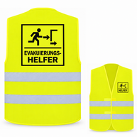 Evakuierungshelfer-Warnweste – Signal-Gelb (Saum Gelb) – Vorder- und Rückseite