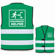 Evakuierungshelfer-Warnweste – Waldgrün – Vorder- und Rückseite