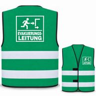 Evakuierungsleitung-Warnweste – Waldgrün – Vorder- und Rückseite