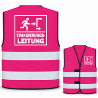 Evakuierungsleitung-Warnweste – Magenta – Vorder- und Rückseite