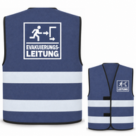 Evakuierungsleitung-Warnweste – Marineblau – Vorder- und Rückseite