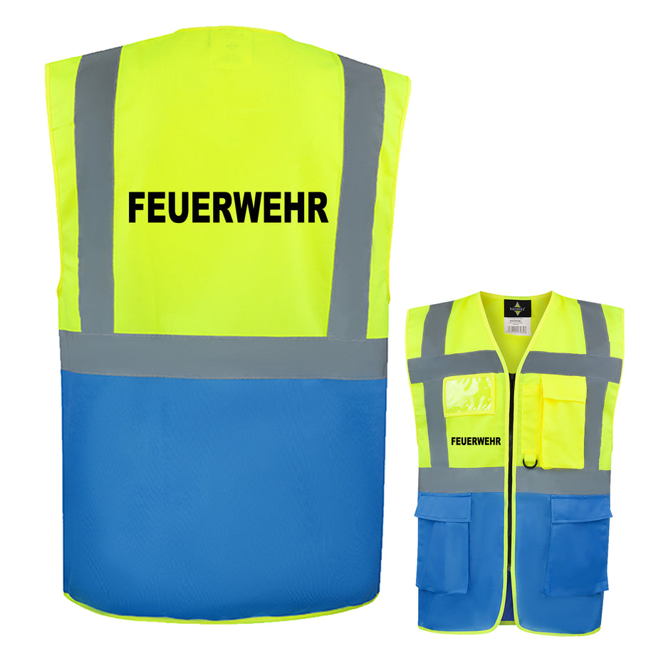 Feuerwehr-Multifunktionsweste mit Taschen und Reißverschluss // viele Farben und Größen // abweichender Begriff möglich