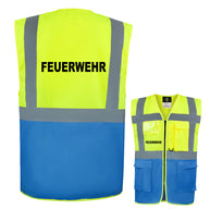 Feuerwehr-Multifunktionsweste mit Taschen und Reißverschluss // viele Farben und Größen // abweichender Begriff möglich