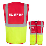 Feuerwehr-Multifunktionsweste mit Taschen und Reißverschluss in verschiedenen Farben und Größen