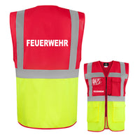 Feuerwehr-Multifunktionsweste mit Taschen und Reißverschluss // viele Farben und Größen // abweichender Begriff möglich