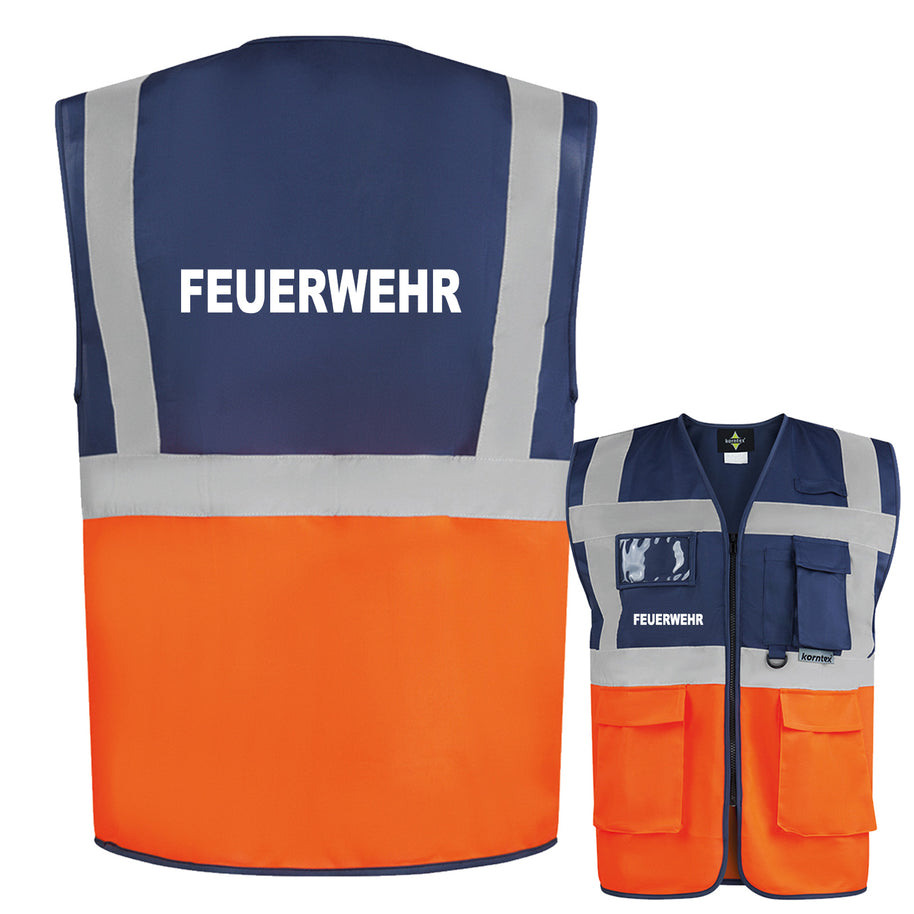 Feuerwehr-Multifunktionsweste mit Taschen und Reißverschluss // viele Farben und Größen // abweichender Begriff möglich