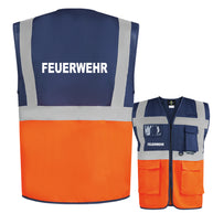 Feuerwehr-Multifunktionsweste mit Taschen und Reißverschluss // viele Farben und Größen // abweichender Begriff möglich