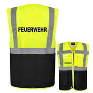 Feuerwehr-Multifunktionsweste mit Taschen und Reißverschluss in verschiedenen Farben und Größen