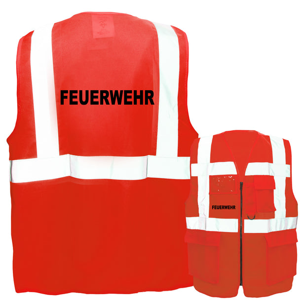 Feuerwehr-Multifunktionsweste mit Taschen und Reißverschluss // viele Farben und Größen // abweichender Begriff möglich