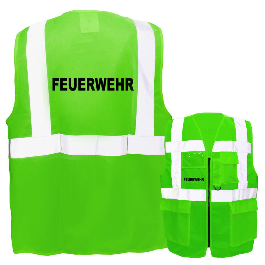 Feuerwehr-Multifunktionsweste mit Taschen und Reißverschluss // viele Farben und Größen // abweichender Begriff möglich (weitere Farben)