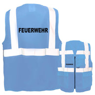 Feuerwehr-Multifunktionsweste mit Taschen, Reißverschluss und zertifiziertem reflexierendem Druck in verschiedenen Farben und Größen