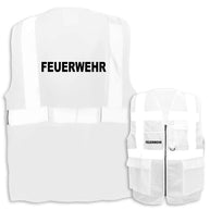Multifunktionsweste mit Taschen und Reißverschluss in verschiedenen Farben und Größen für Feuerwehr mit reflektierendem Aufdruck
