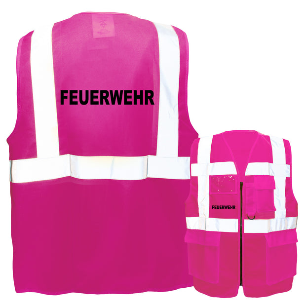 Feuerwehr-Multifunktionsweste mit Taschen und Reißverschluss // viele Farben und Größen // abweichender Begriff möglich (weitere Farben)