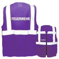 Feuerwehr-Multifunktionsweste mit Taschen und Reißverschluss in verschiedenen Farben und Größen