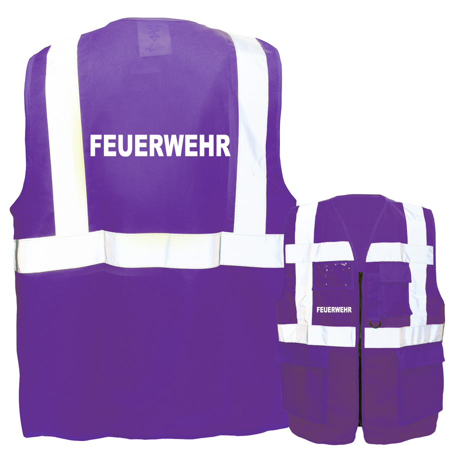 Feuerwehr-Multifunktionsweste mit Taschen und Reißverschluss // viele Farben und Größen // abweichender Begriff möglich (weitere Farben)
