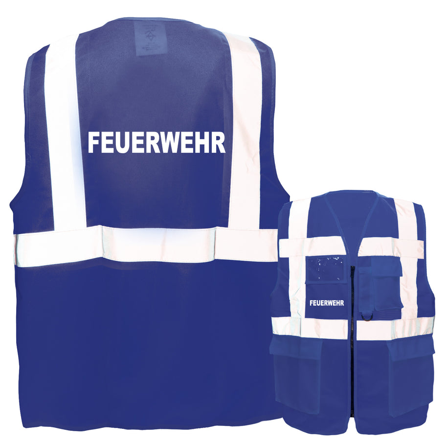 Feuerwehr-Multifunktionsweste mit Taschen und Reißverschluss // viele Farben und Größen // abweichender Begriff möglich (weitere Farben)