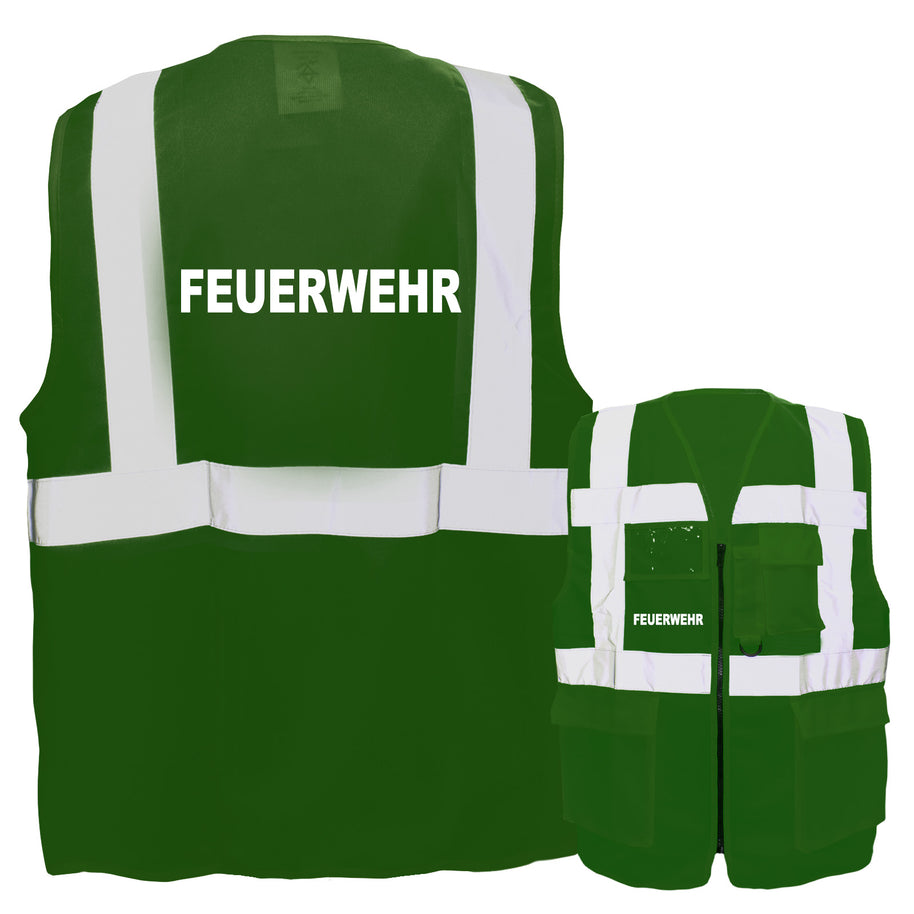 Feuerwehr-Multifunktionsweste mit Taschen und Reißverschluss // viele Farben und Größen // abweichender Begriff möglich (weitere Farben)