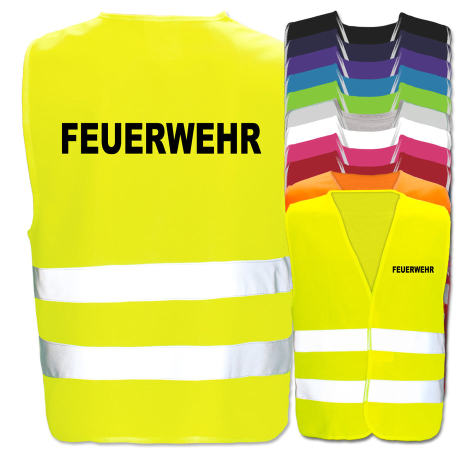 Feuerwehr-Warnwesten mit zwei Leuchtstreifen // viele Farben und Größen // abweichender Begriff möglich
