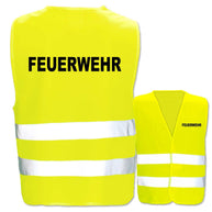 Feuerwehr-Warnweste mit zwei Leuchtstreifen in verschiedenen Farben und Größen, reflektierend und zertifiziert