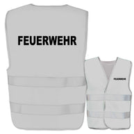 Feuerwehr-Warnweste mit zwei Leuchtstreifen in verschiedenen Farben und Größen