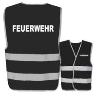 Feuerwehr-Warnweste mit zwei Leuchtstreifen in verschiedenen Farben und Größen
