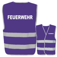 Feuerwehr-Warnweste mit zwei Leuchtstreifen in mehreren Farben und Größen