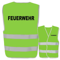 Feuerwehr-Warnweste mit zwei Leuchtstreifen in Gelb und Orange, verschiedene Größen, reflektierend, EN ISO 20471 zertifiziert