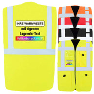 Gefütterte Warnweste Comfort-Fit Wismar mit individuellem Aufdruck in verschiedenen Farben und Reflexstreifen