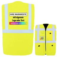 Gefütterte Korntex Warnweste Comfort-Fit Wismar mit Reißverschluss und Taschen in verschiedenen Größen und Farben
