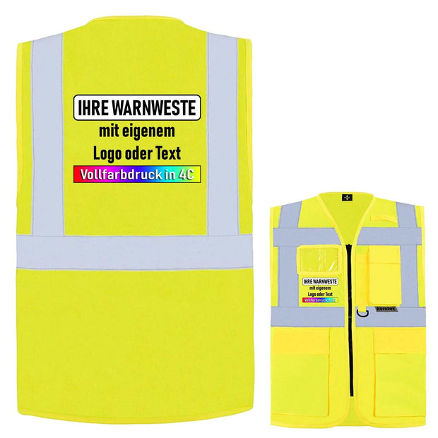 Korntex Multifunktionsweste Berlin mit Taschen, Reißverschluss und Leuchtstreifen in verschiedenen Farben und Größen