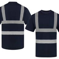 Korntex Hi-Vis T-Shirt Barcelona with 4 reflective stripes and breathable polycotton fabric in high-visibility colors