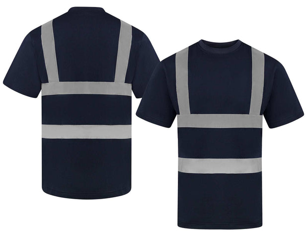 Korntex Hi-Vis T-Shirt Barcelona with 4 reflective stripes and breathable polycotton fabric in high-visibility colors